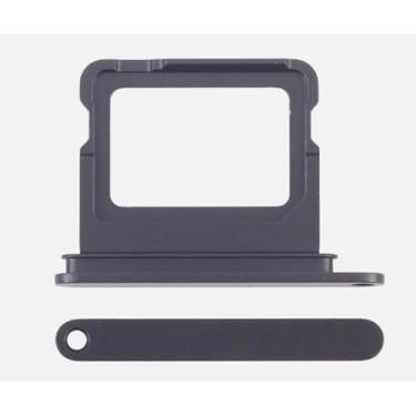 Imagem de Suporte de bandeja de cartão SIM de substituição para iPhone 17 preto com 2 peças
