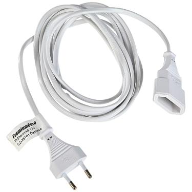 Imagem de PremiumCord kpsm3w Cabo de extensão 230 V 3 m, extensão de euro com plugue e fêmea euro, extensão de cabo de alimentação para 230 V, tomada, cor branca
