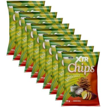 Imagem de 10 Chips Xtr Batata Doce Snack Crocante 45g Fritura A Seco (Creme de Cebola)