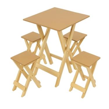 Imagem de Mesa Alta Bistrô + 4 Banquetas Dobráveis – Ideal para Churrasco, Happy Hour e Lazer