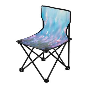 Imagem de Wassud Cadeira de acampamento, leve, portátil, lindas flores da primavera, cadeira dobrável para uso ao ar livre, tecido Oxford, cadeira de praia para jardim, praia, pesca