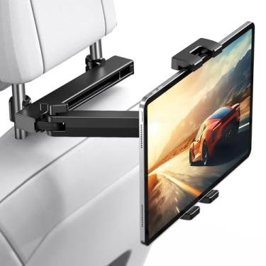 Imagem de TECKNET Suporte para tablet de encosto de cabeça para carro, assento traseiro para iPad [braço de extensão 3 em 1], rotação de 360° ajustável, essenciais para viagem de carro para crianças, para iPad