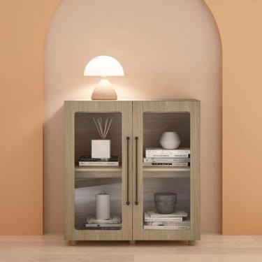 Imagem de Armário Multiuso 2 Portas de Vidro 100% Mdf Mia Yescasa