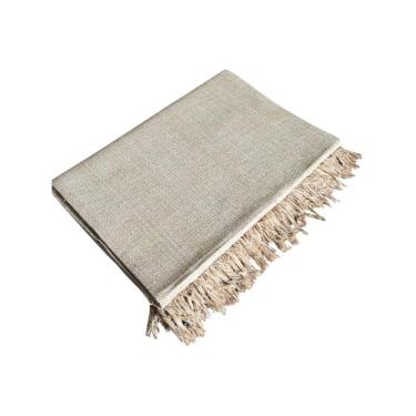 Imagem de Manta Para Sofá Grande Algodão com Franjas Decorativas – Cobertura Elegante para Sofá de 2 a 3 Lugares Manta Capa Luxuosa para Sala e Cama (MODELO-05-CAREMELO-MESCLADA)