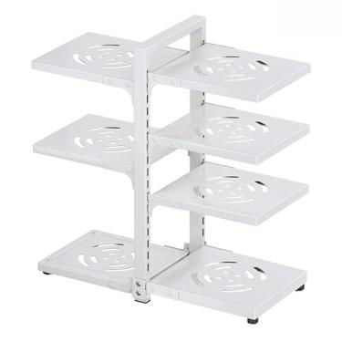 Imagem de Organizador de Panelas 7 Camadas Escorredor Suporte Para Cozinha Armário Cor Branco suporte cozinha organizador de panelas(Branco)