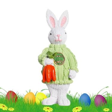 Imagem de Decoração Coelhos - Figurinhas do Coelhinho da Páscoa | Pequena Escultura de Coelho da Primavera,Para Mesa Entrada Escritório Lojas Sala de Estar Quarto Armários Jardim Festa de