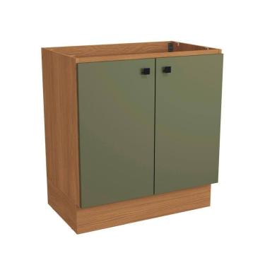 Imagem de Balcão Kappesberg Pixel 2 Portas Canela/verde Frevo 80cm