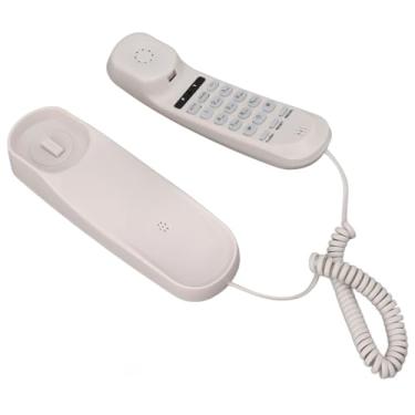 Imagem de KIMISS Telefone Com Fio Com Volume Ajustável | Telefone Fixo Montável Em Parede Com Som Claro para Uso Doméstico, Hoteleiro e de Escritório (Branco)