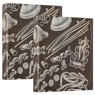 Imagem de Pasta de arquivo Bohemian marrom escuro para fichário de anéis redondos para escola e escritório, pacote com 2