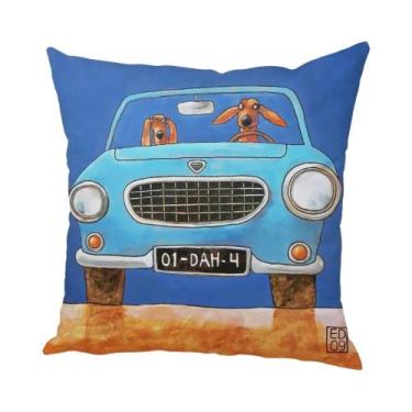 Imagem de Capa De Almofada Colorida Com Estampa De Cachorro De Desenho Animado P