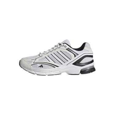 Imagem de adidas Tênis adulto unissex Spiritain 2000, Branco/Zero Metálico/Preto, 6.5 Women/5.5 Men