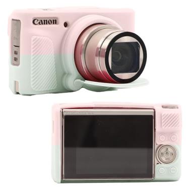 Imagem de Leayjeen Capa protetora de silicone compatível com câmera Canon SX740 SX730, capa protetora macia de silicone, com capa de lente removível para fotografia (rosa gelatina)