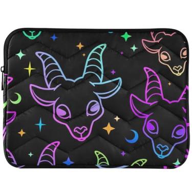 Imagem de Capa para notebook multicolorida preta neon bufante capa para laptop MacBook Pro capa de laptop fofa de 13 polegadas universal de 13 a 14 polegadas