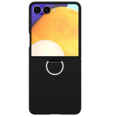 Imagem de Brcshop: Capa Protetora para o Samsung Galaxy Z Flip 7 Antichoque com Anel (Ring Holder) - Proteção Contra Quedas e Compatível com Carregamento Sem Fio | Cor: Preto