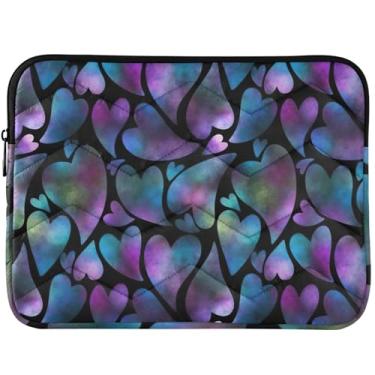 Imagem de Capa protetora roxa para laptop com corações dos namorados para MacBook de 13 polegadas linda capa para notebook universal 13-14 polegadas