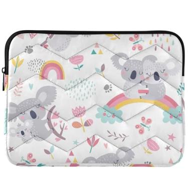 Imagem de Linda capa para laptop coala arco-íris fofa capa para laptop divertida e fofa universal de 13 polegadas para laptop de 14 polegadas