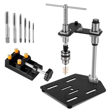 Imagem de Consfly Máquina de rosquear manual M3-M10, ferramenta rotativa com torno de bancada e 6 torneiras, cortador manual para madeira, plástico, metal