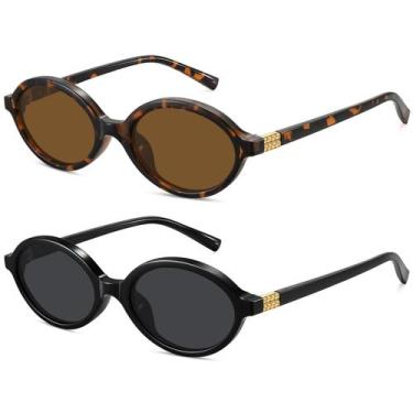Imagem de Gafas de Sol Retro Ovaladas WOWSUN para Mujer con Protección UV400