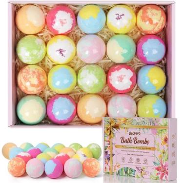Imagem de Conjunto de presentes Bath Bombs Lisotera 20 feito à mão com manteiga 