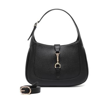 Imagem de BAVERGE Bolsa de ombro feminina, bolsa de couro vegano macio, alça superior, bolsa transversal pequena com alça ajustável, textura