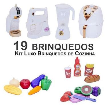 Imagem de Kit Infantil Air Fryer Batedeira Fruta Cafeteira 19pç - CLICKCOMPRAS B