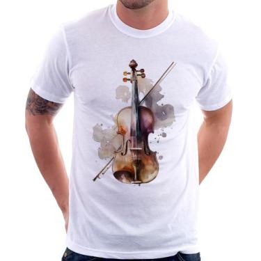 Imagem de Camiseta Violino - Foca na Moda, Branco, P