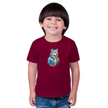 Imagem de Camiseta Masculina Infatil Animal Stylus - MARCELO, Vinho, 4