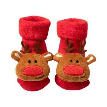 Imagem de Meias De Algodão Antiderrapantes Para Bebês Meninos E Meninas, Vermelh