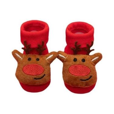 Imagem de Meias De Algodão Antiderrapantes Para Bebês Meninos E Meninas, Vermelh