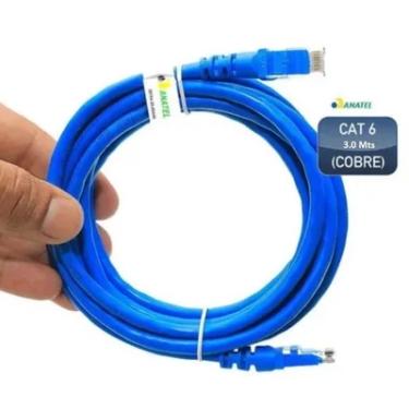 Imagem de Cabo De Rede Cat 6 2 Metros 2m Patch Cord Rj45 Lan Internet
