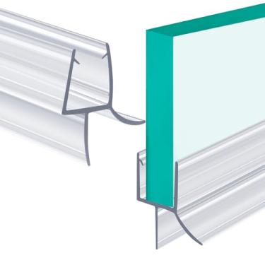 Imagem de POZIA Vedação inferior de porta de chuveiro de vidro transparente sem moldura | Varredura de porta de chuveiro à prova de vazamento, instalação rápida para criar uma barreira de água confiável (1PACK