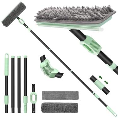 Imagem de DALIPER Rodo de janela para limpeza doméstica Kit de lavadora de para-brisa de carro 2 em 1 com haste de extensão vidro de chuveiro de 73,6 polegadas, espelhos, para-brisas de carro, janelas de