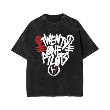 Imagem de Camiseta Unissex De Algodão Harajuku Com Estampa Twenty One Pilots, La