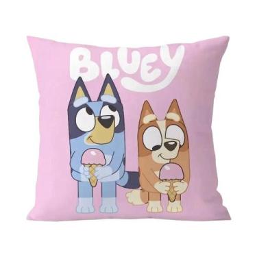 Imagem de Capa De Almofada Do Desenho Animado Bluey, Impressão Em Ambos Os Lados