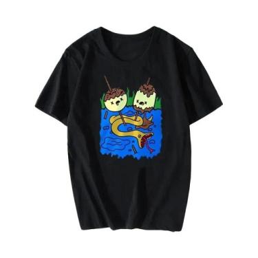 Imagem de Camiseta Masculina Casual De Algodão, Manga Curta, Rock, Chewing Princ