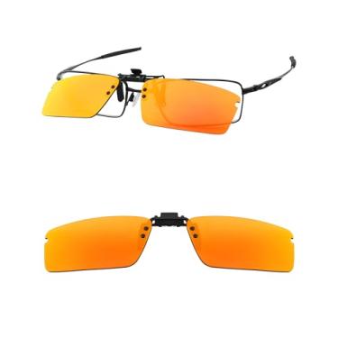 Imagem de HILEEN Óculos de sol polarizados Flip-up Clip-on para Oakley Top Spinner 4B OX3136 53 mm para homens e mulheres, proteção UV, vermelho