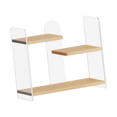 Imagem de Generic Suporte para canecas de mesa, organizador multifuncional e prático em acrílico para, ideal para organizar suas canecas e otimizar o espaço, Cor de Madeira Plana