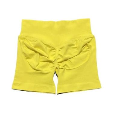 Imagem de Shorts De Yoga Femininos De Cintura Alta Para Fitness E Treino, Com Ef