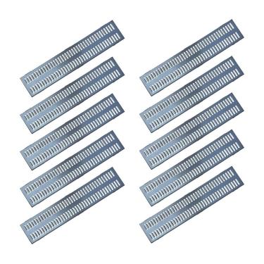 Imagem de Kit 10 Ralo Grelha Linear e Caixilho Aço Galvanizado20x100cm