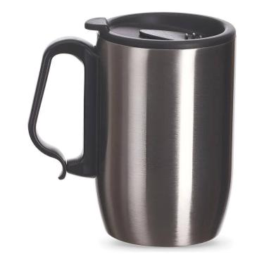 Imagem de Caneca Copo Térmico Inox 350 Ml Café Chá Chocolate + Br Cinz