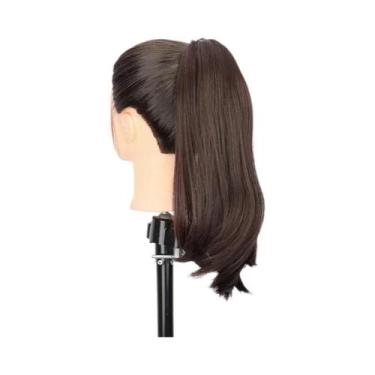 Imagem de Extensão De Rabo De Cavalo Sintético Longo E Liso De 40cm 50cm Com Cli