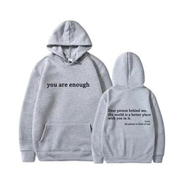Imagem de Hoodie Retro Unissex Estilo Street Hip Hop, Você É Suficiente, Hoodie 