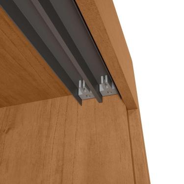 Imagem de Guarda-roupas Casal 2 Portas 2 Gavetas Zeine Com Pés Com Espelho Amendoa Clean