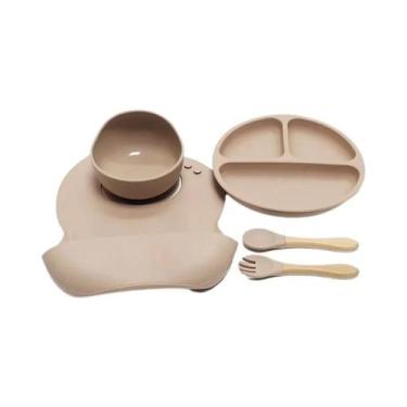 Imagem de Conjunto De Pratos De Silicone Para Crianças Com Sucção, Tigela Antide