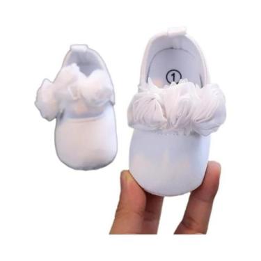 Imagem de Sapatos De Princesa Brancos Com Renda Para Bebês Meninas, Sola Macia A