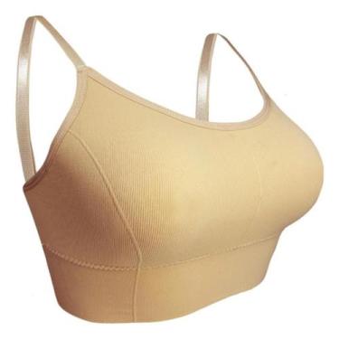 Imagem de Sutia Top Alça Fina C/ Bojo Removivel Feminino - Impllus, P, Bege