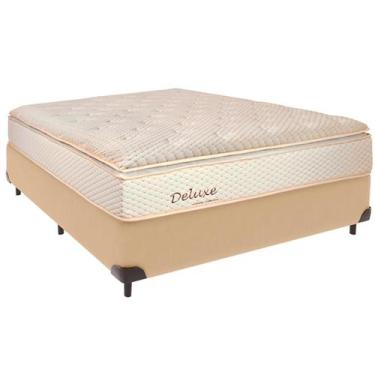 Imagem de Cama Box Casal e Colchão Deluxe Molas Ensacadas Colchobel Ocre