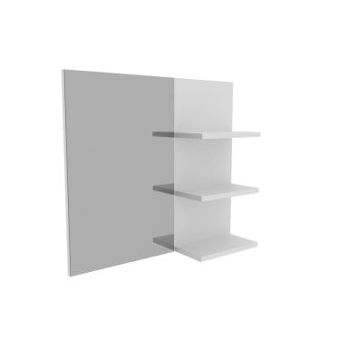 Imagem de Espelheira Prisma Air 60cm Branco | Espelho e Nichos Laterais