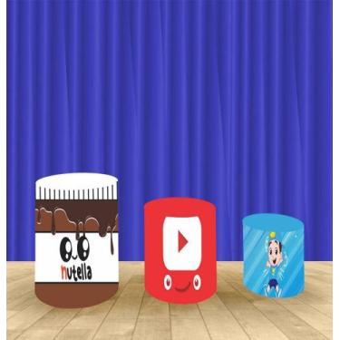 Imagem de Capa Para Trio De Mesas Cilindro Luccas Neto Kit 3 Capas - Fantasia Br