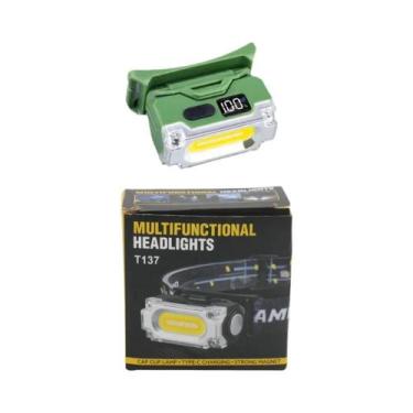 Imagem de Lanterna De Cabeça Magnética Brilhante Com 3 Fontes De Luz E Clipe Par